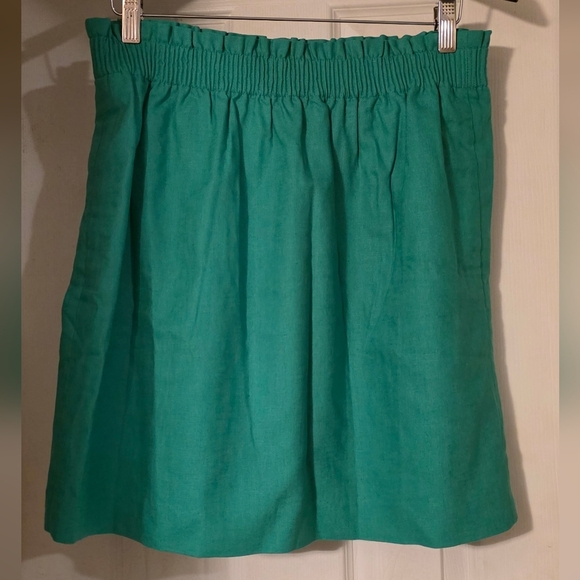 J. Crew Green Sidewalk A-Line Mini Skirt - Picture 1 of 7